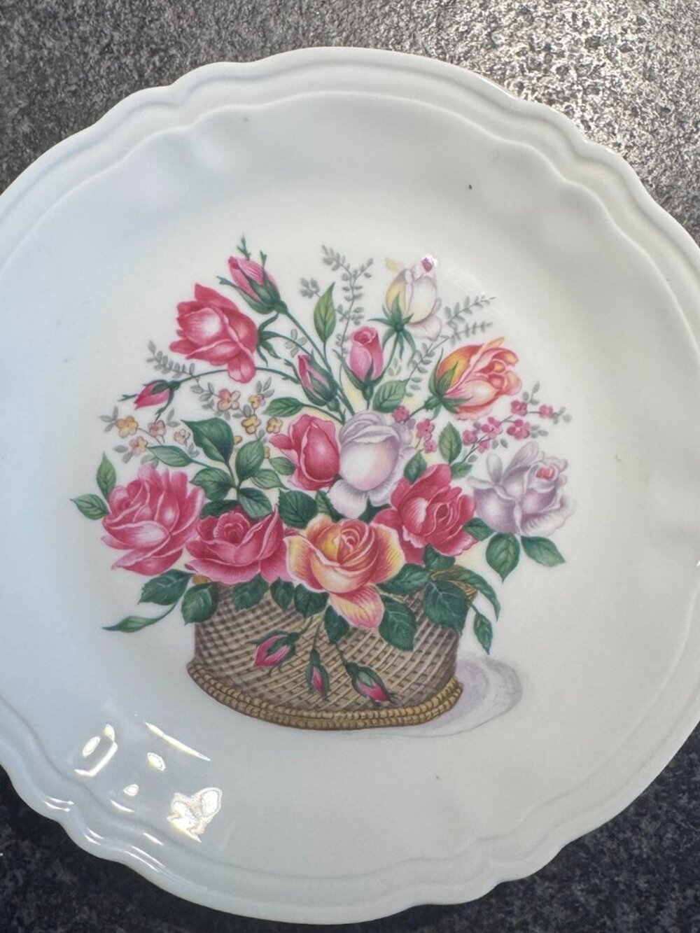 Rochard Limoges France Vintage Salad Plates, Set of 2,Hand-Painted Flower Design - Picture 5 of 7